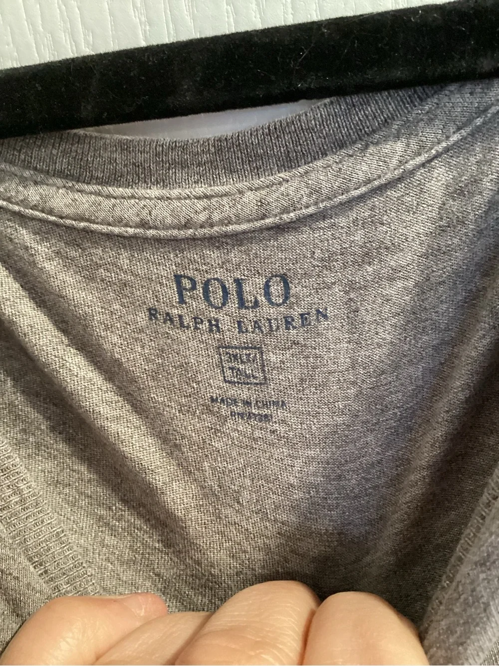 Polo by Ralph Lauren Gray V-Neck Short Sleeve Tee with Green Pony 3XLT EUC